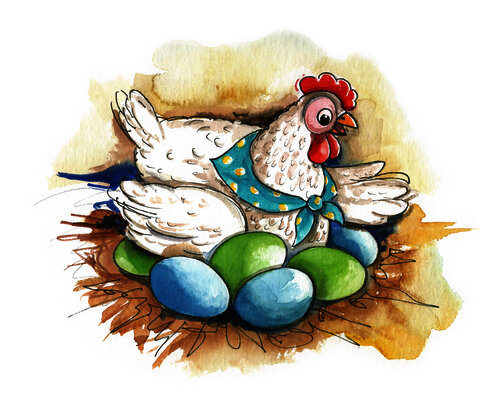 Hasenjunge Hubsi.Eine Illustration von Oskar Pointecker aus den Ostergeschichten von Sabine Aigner in Velden am Wörthersee. Osternestsuche am Ostermarkt.